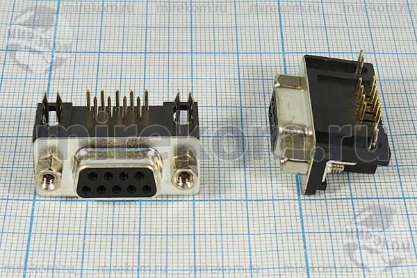 гн D-SUB\ 9HP\\плат\угл 9,4мм\DRB-09FB