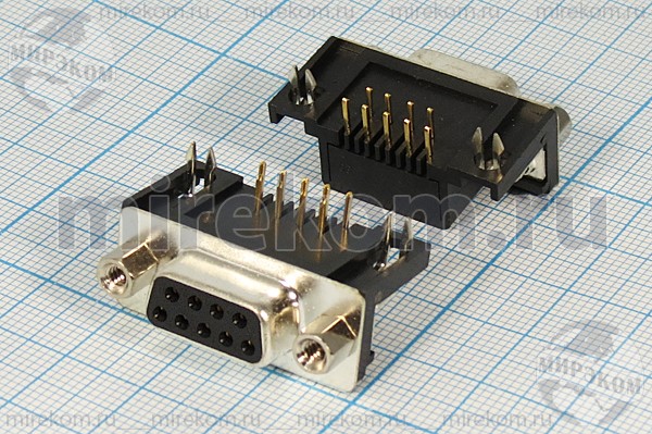 гн D-SUB\ 9HP\\плат\угл 9,4мм\DRB-09FB