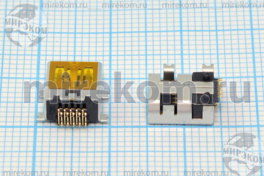 гн miniUSB \B\10P4C\плат\угл\SMD\miniUSB B-10S