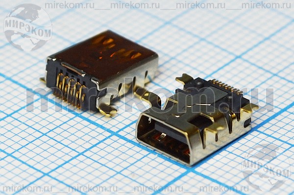 гн miniUSB \B\10P4C\плат\угл\SMD\miniUSB B-10S