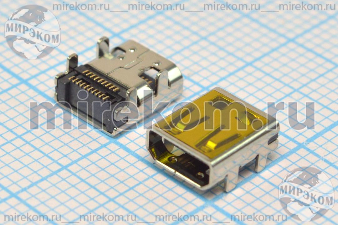 гн microHDMI\19C4C\плат\угл\micro HDMI-19F SMD DIP
