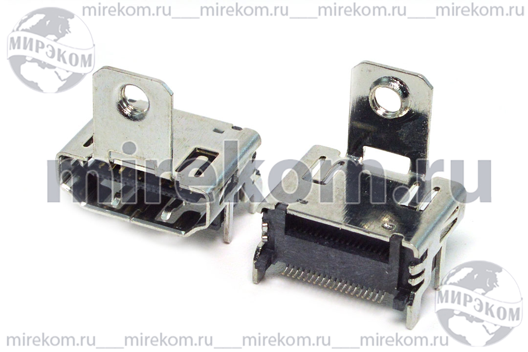 гн HDMI\19C4HP\плат SMD\угл 1отв h10,0\HDMI-F19