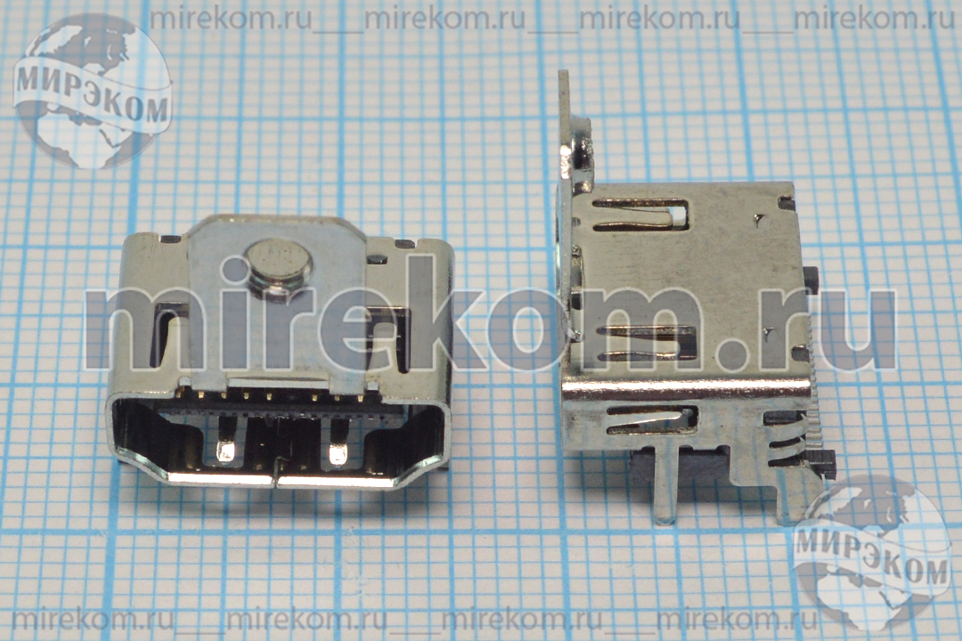 гн HDMI\19C4HP\плат SMD\угл 1отв h10,0\HDMI-F19