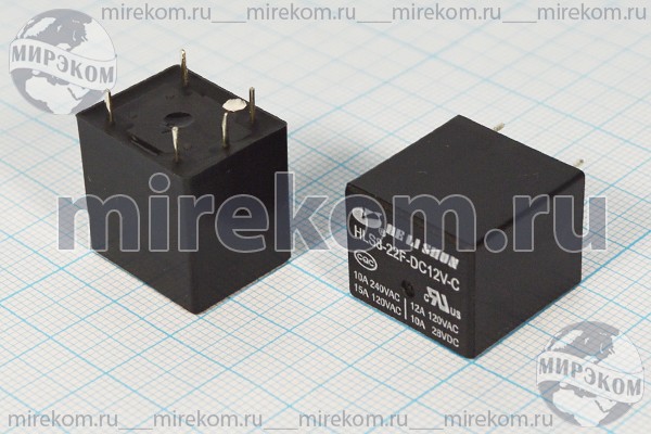 реле  12В\\HF21FF[HLS8-22F-DC12V-C]\15А\Helishun