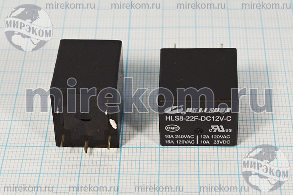 реле  12В\\HF21FF[HLS8-22F-DC12V-C]\15А\Helishun