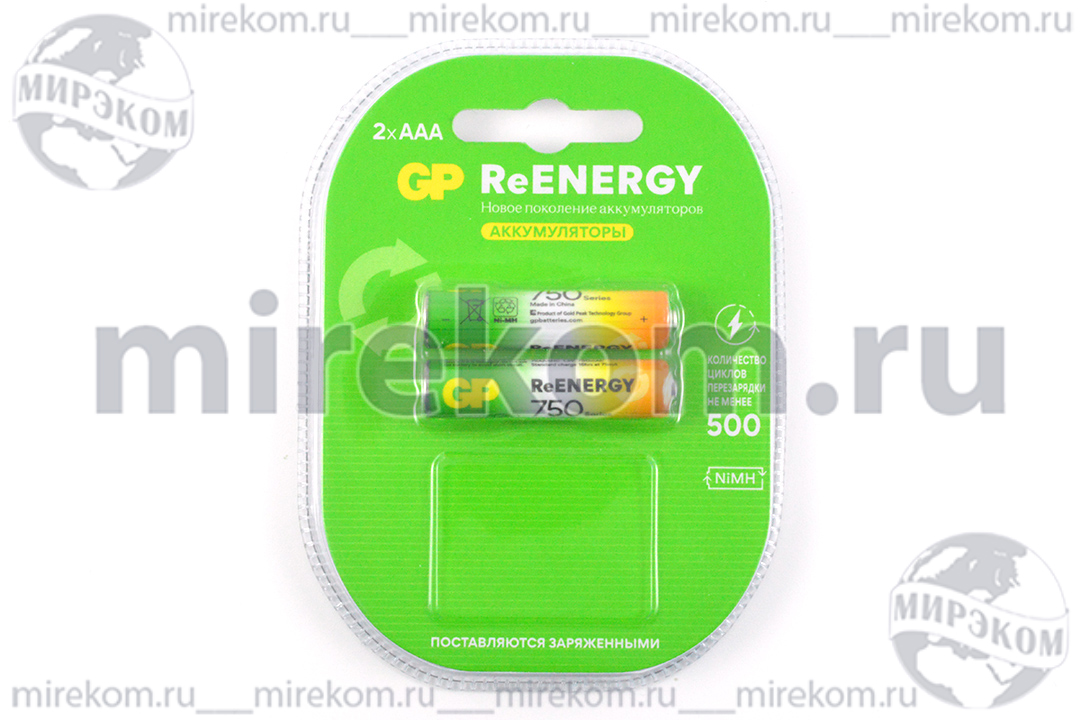 аккум бат  1,2В\ 750мАч\AAA\NiMH\\GP ReENERGY\2шт