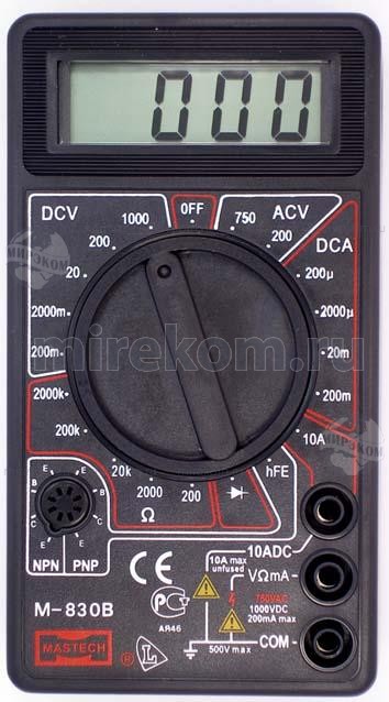 приб мультиметр\цифр\M830B\черный\MASTECH