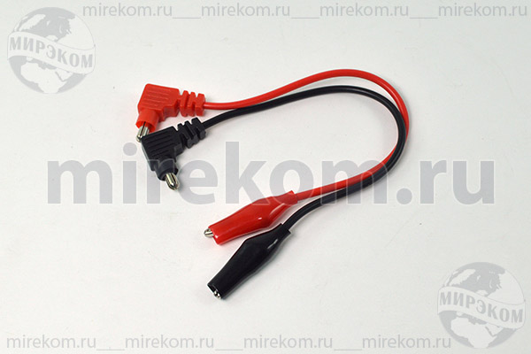 щуп шт "BANANA"x2-зажим "крокодил"x2\0,2м\угл\\REX