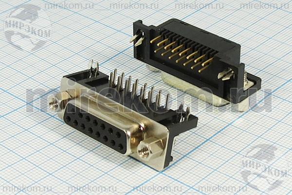 гн D-SUB\15HP\\плат\угл 7,2мм\DRB-15FA