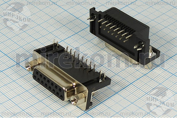 гн D-SUB\15HP\\плат\угл 9,4мм\DRB-15FB
