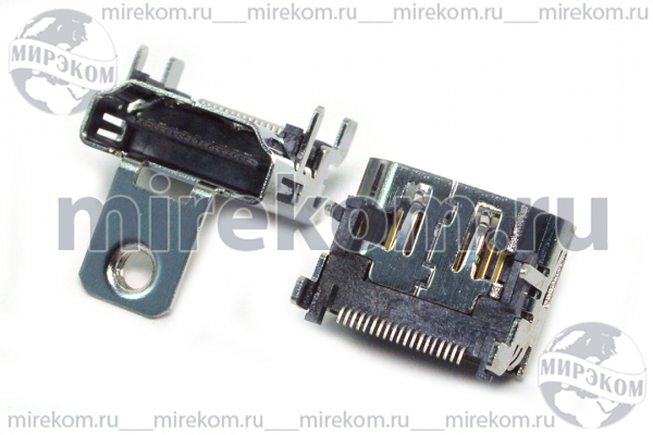 гн HDMI\19C4HP\плат SMD\угл 1отв h10,0\HDMI-F19