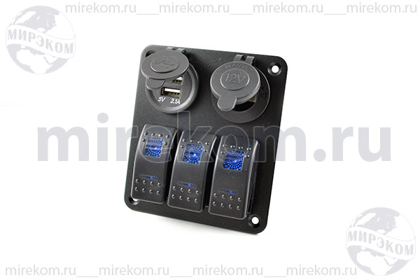 Панель  98x110\\12В\ПКЛ/ILсин\гн USB-2\гн прикурив