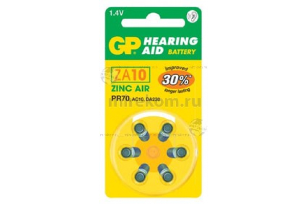 бат  1,4В\255мАч\ 5,8x3,6\Zn\GP ZA10-D6