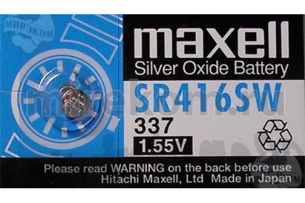 бат  1,5В\\ 4,8x1,65\SW\SR416SW/337\MAXELL