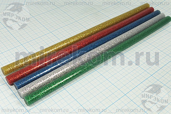 клей для термопистолета\11,2x270\зел с блестк\\