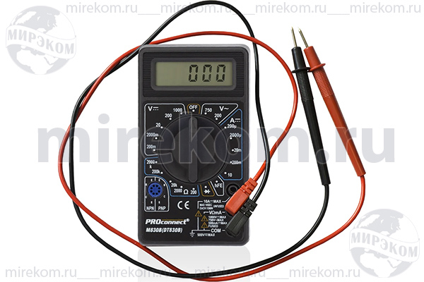 приб мультиметр\цифр\M830B(DT-830B)\черный\PROconn