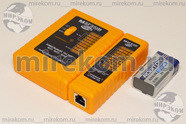приб тестер кабелей RJ11,RJ12,RJ45\40018\МЕГЕОН\