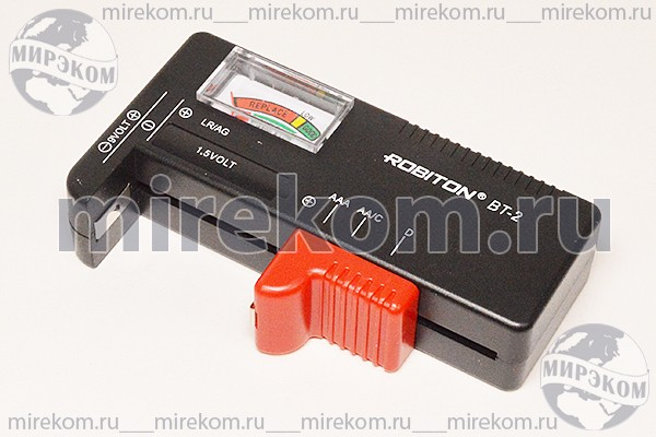 приб тестер батареек\AAA,AA,C,D,9V\BT-2\ROBITON